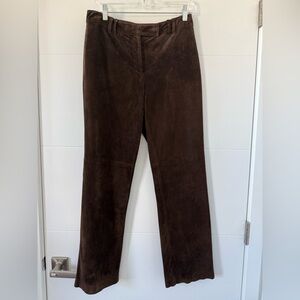 Loft Genuine Suede Chocolate Brown Pants 6 Petite